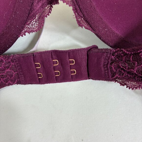 VTG Y2K Victorias Secret Dream Angels Push-Up Bra Burgundy Lace Sz 34B Coquette - Picture 5 of 7